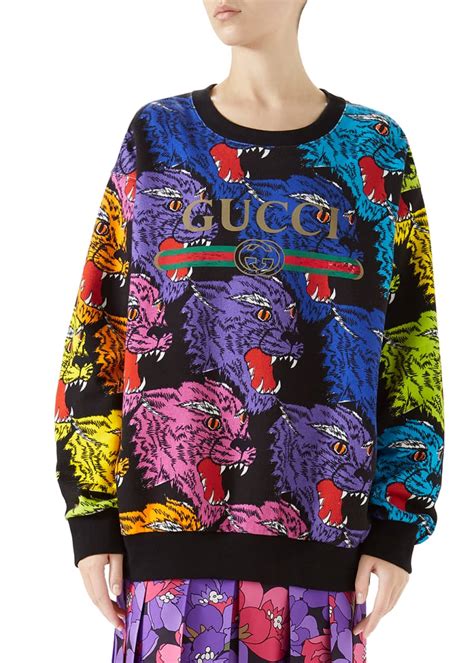 gucci angry panther sweater|Gucci Multicolor Angry Panther Heavy Felted Cotton Oversized .